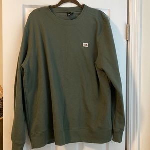 Mens Olive green North face crew neck sweatshirt